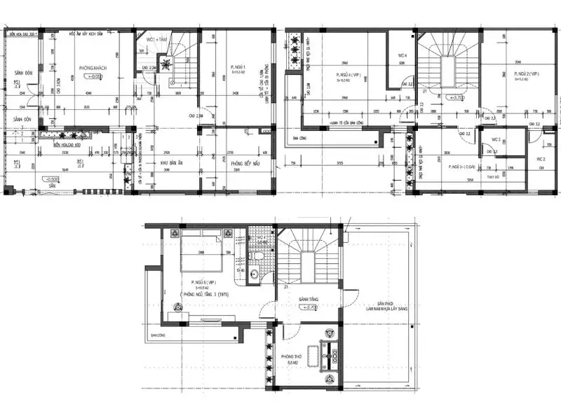 Gợi ý một số phương án bố trí công năng 2D mẫu nhà đẹp hình chữ L Xây dựng Nhất Tín 5
