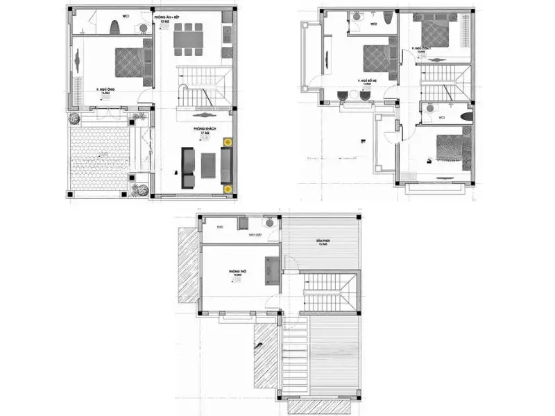 Gợi ý một số phương án bố trí công năng 2D mẫu nhà đẹp hình chữ L Xây dựng Nhất Tín 5