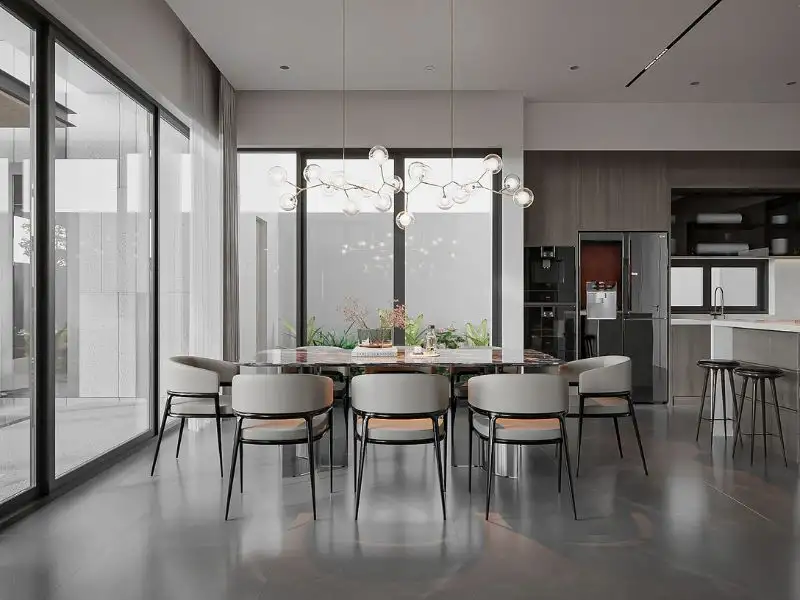 Mẫu biệt thự mặt bằng nhà phố 200m2 (8x20m) tối giản Hiện Đại cho gia đình thành thị Xây dựng Nhất Tín 1