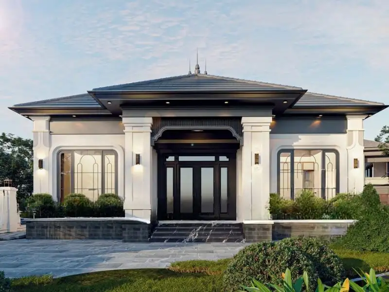 Mẫu nhà 120 mét vuông mái Nhật mang hơi thở truyền thống Xây dựng Nhất Tín 1