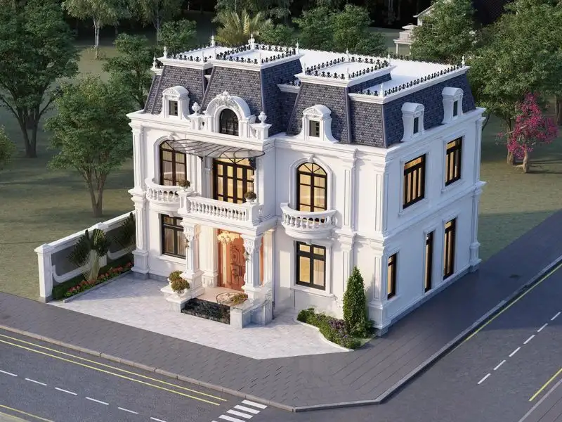 Mẫu nhà 3 tầng 5 phòng ngủ 150m2 mái Pháp sang trọng cho tổ ấm đẳng cấp Xây dựng Nhất Tín 1