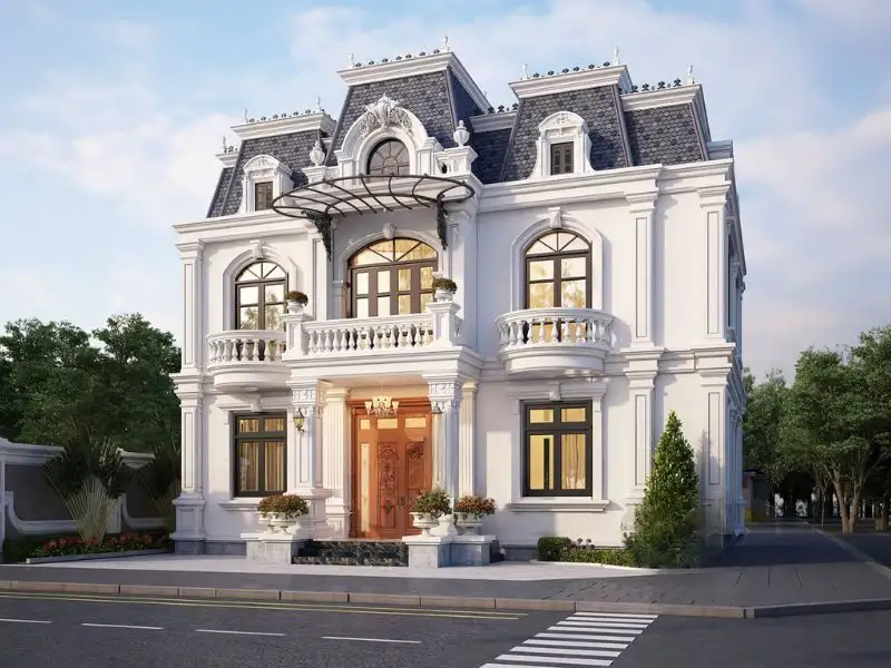 Mẫu nhà 3 tầng 5 phòng ngủ 150m2 mái Pháp sang trọng cho tổ ấm đẳng cấp Xây dựng Nhất Tín 1