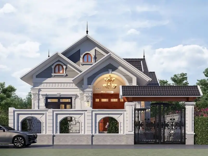 Mẫu nhà cấp 4 diện tích 150m2 mặt tiền 10m nổi bật với kiến trúc mái Thái Xây dựng Nhất Tín 2