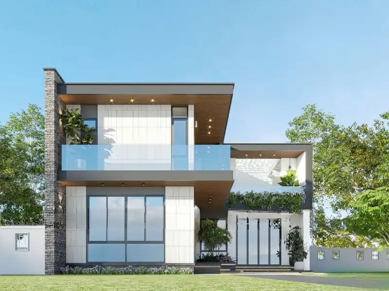 Mẫu nhà chữ L 2 tầng 132m2 3 phòng ngủ chan hòa cùng thiên nhiên Xây dựng Nhất Tín 1