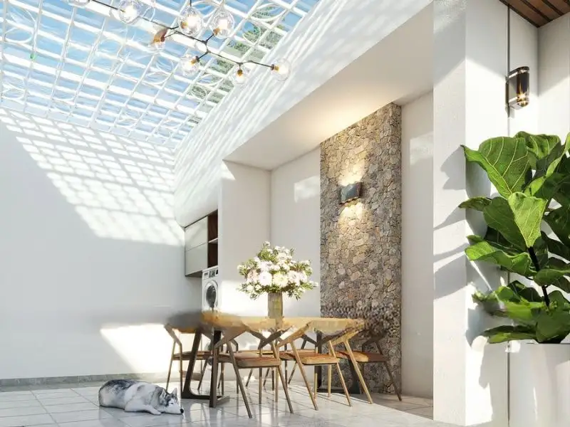 Mẫu nhà chữ L 2 tầng 132m2 3 phòng ngủ chan hòa cùng thiên nhiên Xây dựng Nhất Tín 1