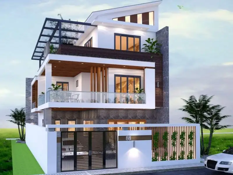 Mẫu nhà e lờ đẹp 3 tầng 80m2 ban công lớn tạo không gian nghỉ dưỡng Xây dựng Nhất Tín 1