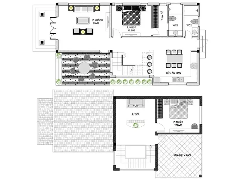 Mẫu nhà gác lửng mái Thái đầy sức hút Xây dựng Nhất Tín 1
