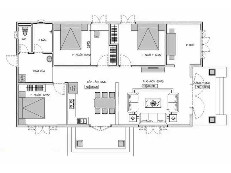 Mẫu nhà mái Nhật cấp 4_ 1 tầng hợp xu thế Xây dựng Nhất Tín 1