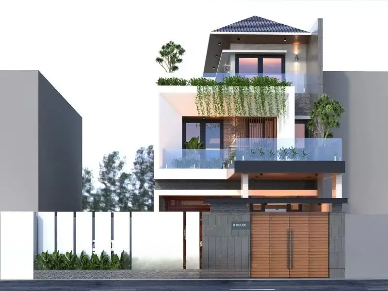 Mẫu nhà mái Nhật ngang 7m khiến vạn người mê Xây dựng Nhất Tín 1