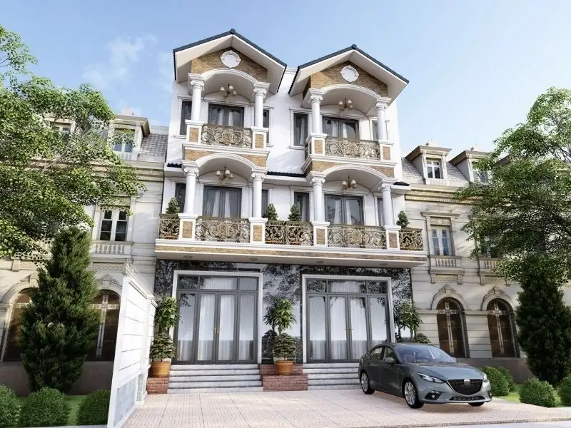 Mẫu nhà mái Thái 3 tầng ấn tượng Xây dựng Nhất Tín 1