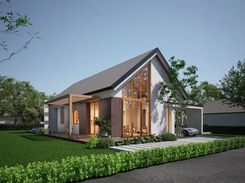 Mẫu nhà mái thái 2 phòng ngủ giản dị bên ngoài, tinh tế bên trong Xây dựng Nhất Tín 1