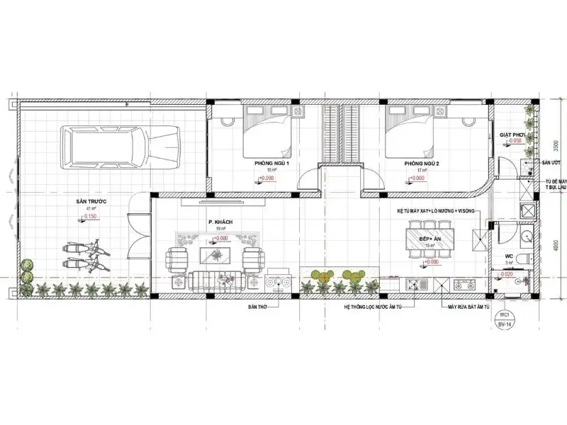 Mẫu nhà mái thái 2 phòng ngủ giản dị bên ngoài, tinh tế bên trong Xây dựng Nhất Tín 1