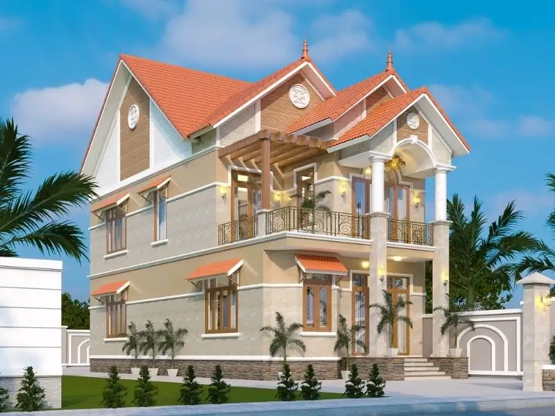 Mẫu nhà mái thái 2 tầng đẹp tinh tế Xây dựng Nhất Tín 1