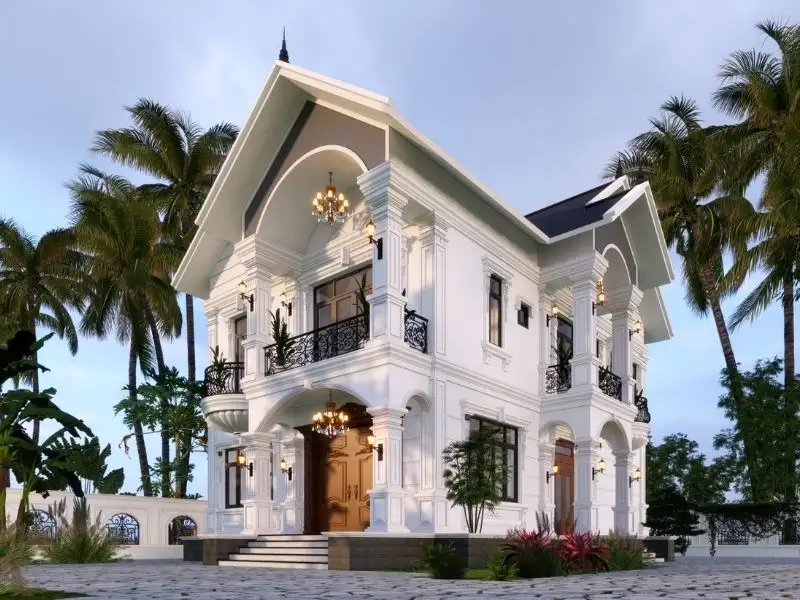 Mẫu nhà mái thái 2 tầng đẹp tinh tế Xây dựng Nhất Tín 1