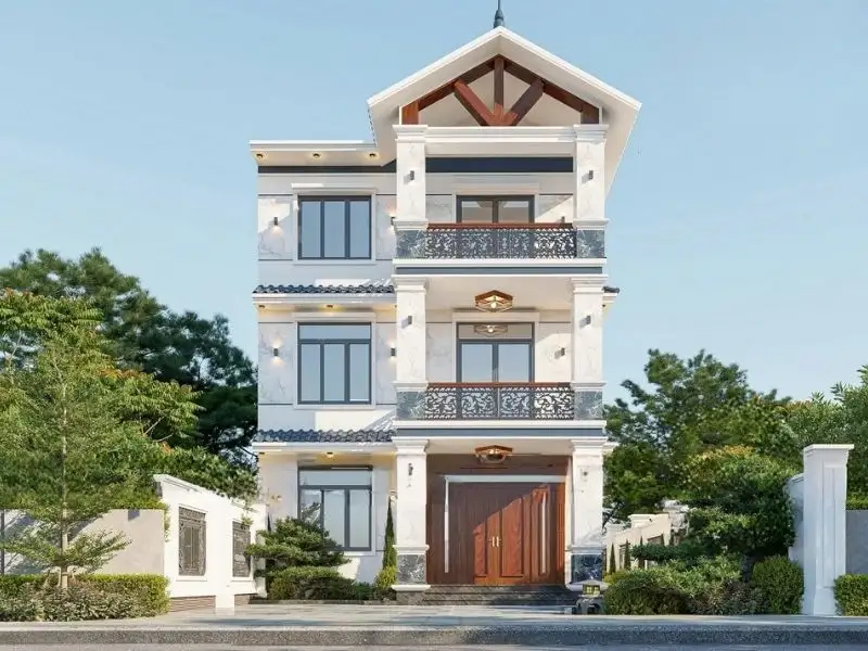 Mẫu nhà mái thái chữ L đẹp mang hơi thở của cuộc sống thanh bình Xây dựng Nhất Tín 1