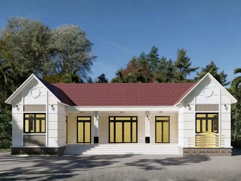 Mẫu nhà mái thái chữ U với bố cục không gian ấn tượng Xây dựng Nhất Tín 1