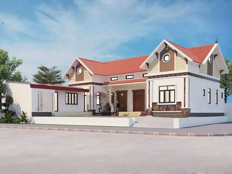 Mẫu nhà mái thái chữ U với bố cục không gian ấn tượng Xây dựng Nhất Tín 1