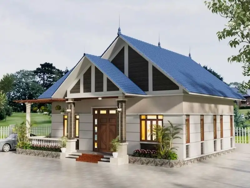 Mẫu nhà mái thái mặt tiền 9m chuẩn xu hướng Xây dựng Nhất Tín 1