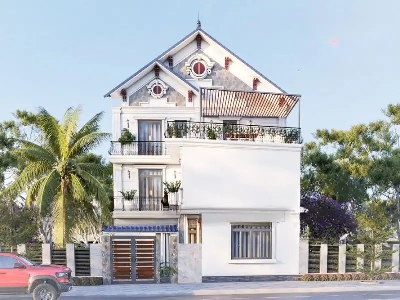 Mẫu nhà mái thái mặt tiền 9m chuẩn xu hướng Xây dựng Nhất Tín 1