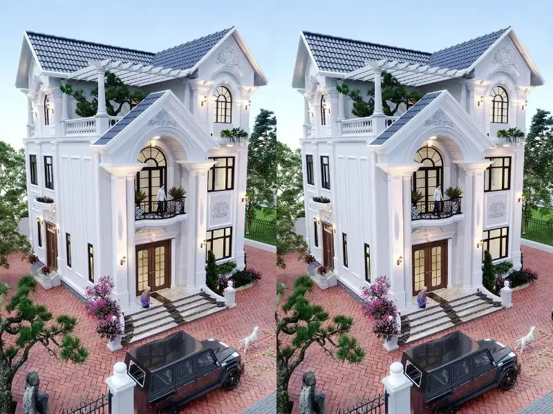 Mẫu thiết kế nhà đẹp 120m2 (8x15m) với kính thông tầng, ban công xanh mát nâng tầm trải nghiệm sống Xây dựng Nhất Tín 1