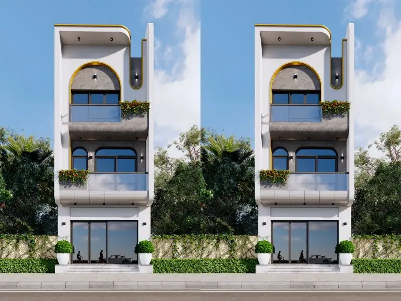 Mẫu thiết kế nhà phố 100m2 3 tầng 5 phòng ngủ (4x25m) với cách kết hợp màu tinh tế Xây dựng Nhất Tín 1