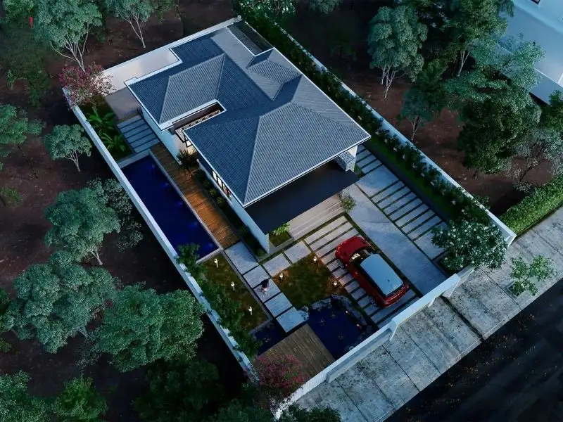 Nhà 100m2 cấp 4 mái Nhật (10x10m) có vườn xanh mát tạo nét đẹp nhẹ nhàng Xây dựng Nhất Tín 1