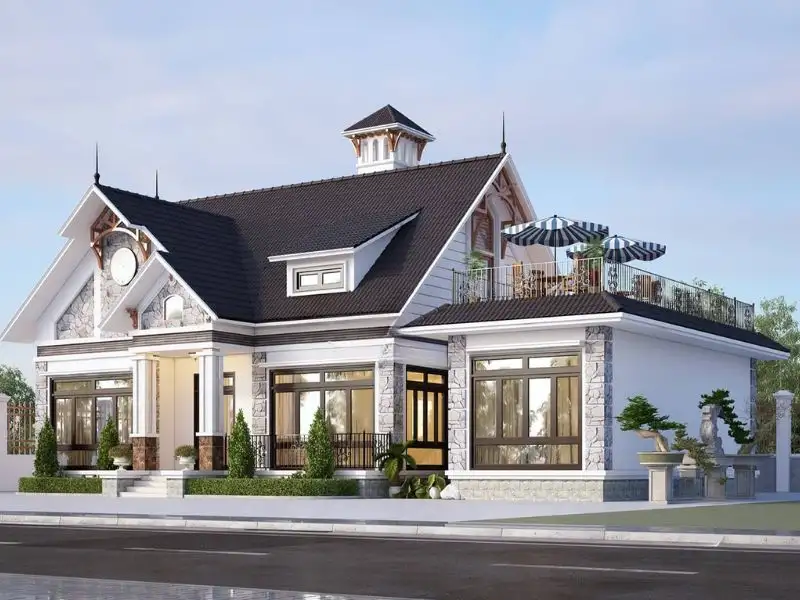 Nhà 150m2 1 tầng có sân thượng tạo không gian nghỉ dưỡng tinh tế Xây dựng Nhất Tín 1