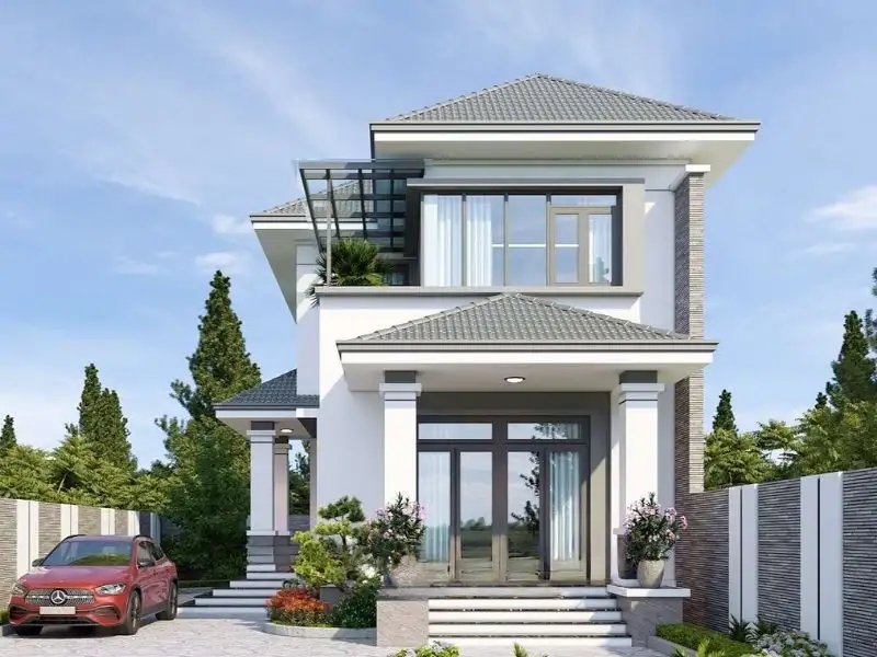 Nhà mái Nhật 2 mặt tiền giúp tối ưu ánh sáng, gió thiên nhiên Xây dựng Nhất Tín 1