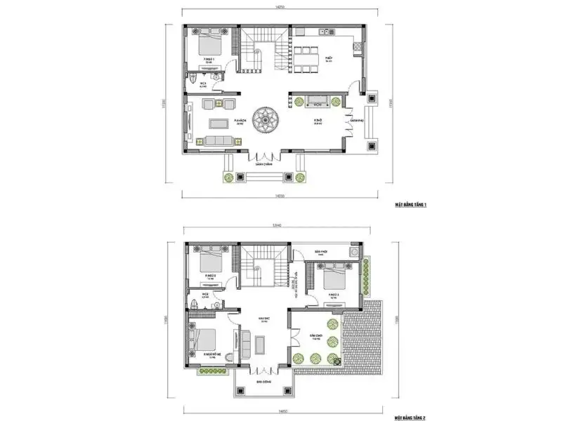 Nhà mái Nhật 2 tầng được yêu thích nhất hiện nay Xây dựng Nhất Tín 1