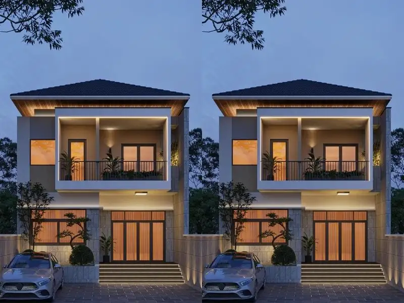 Nhà mái Nhật 2 tầng được yêu thích nhất hiện nay Xây dựng Nhất Tín 1