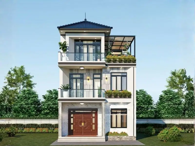 Nhà mái Nhật 3 tầng chinh phục mọi ánh nhìn Xây dựng Nhất Tín 1