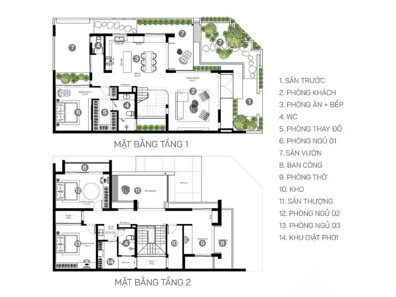 Nhà mái Thái 3 phòng ngủ không gian sống lý tưởng cho gia đình Việt Xây dựng Nhất Tín 2