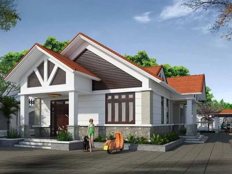 Nhà mái Thái 8m mặt tiền tinh tế trong từng đường nét Xây dựng Nhất Tín 1