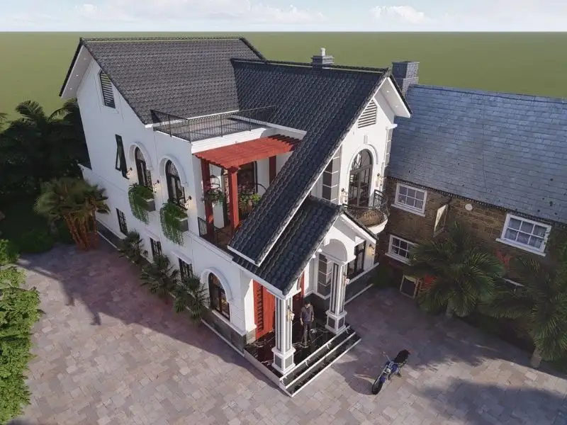 Nhà mái Thái 8m mặt tiền tinh tế trong từng đường nét Xây dựng Nhất Tín 1