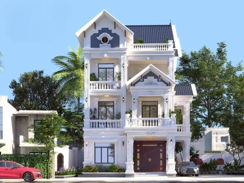 Nhà mái Thái 8m mặt tiền tinh tế trong từng đường nét Xây dựng Nhất Tín 1