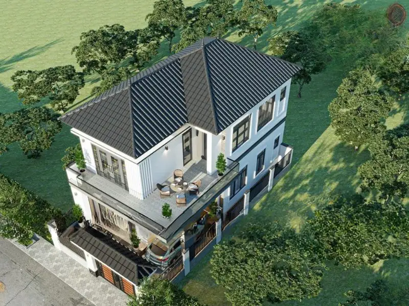 Nhà phố 90m2 mái Nhật thiết kế ban công rộng kết nối thiên nhiên Xây dựng Nhất Tín 1