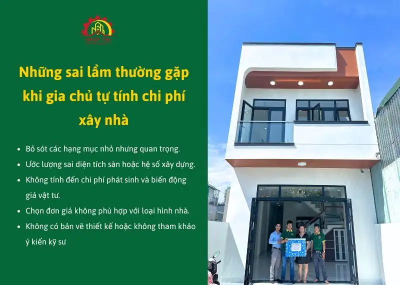 Những sai lầm thường gặp khi gia chủ tự tính chi phí xây nhà Xây dựng Nhất Tín