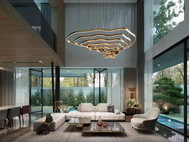 Nội thất phòng khách thanh thoát trong từng đường nét Xây dựng Nhất Tín 1