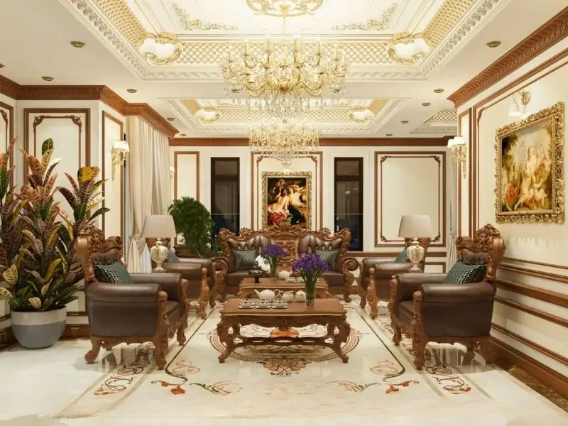 Nội thất phòng khách thanh thoát trong từng đường nét Xây dựng Nhất Tín 1