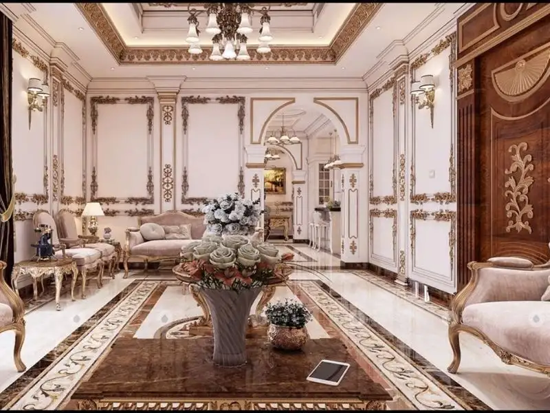 Nội thất phòng khách thanh thoát trong từng đường nét Xây dựng Nhất Tín 1