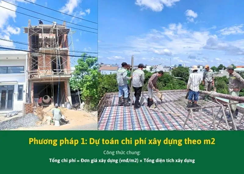 Phương pháp 1_ Dự toán chi phí xây dựng theo m2 Xây dựng Nhất Tín