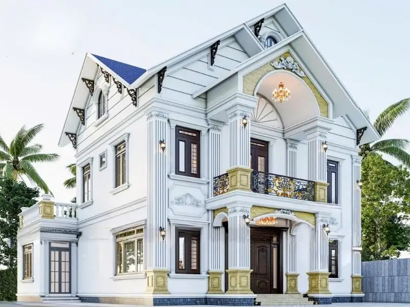 Thiết kế nhà 200m2 2 tầng mái Thái có phòng làm việc riêng yên tĩnh Xây dựng Nhất Tín 1