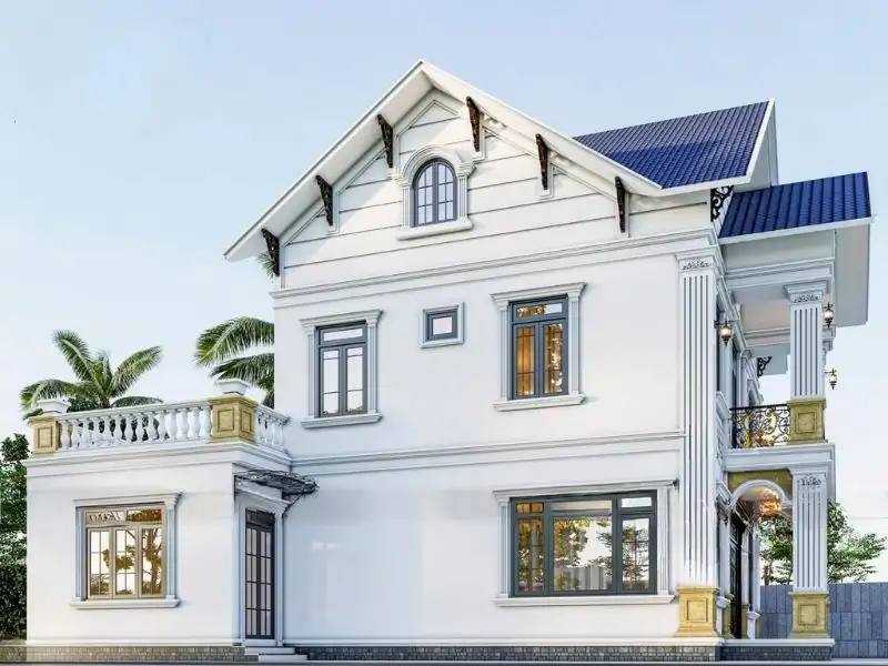 Thiết kế nhà 200m2 2 tầng mái Thái có phòng làm việc riêng yên tĩnh Xây dựng Nhất Tín 1