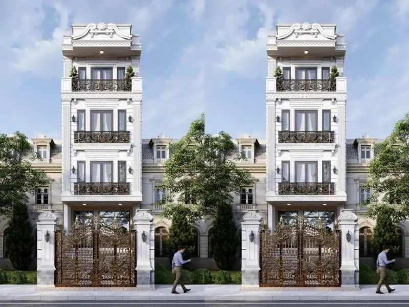 Thiết kế nhà 6x15 3 phòng ngủ có hầm với phong cách Tân Cổ Điển sang trọng Xây dựng Nhất Tín 1