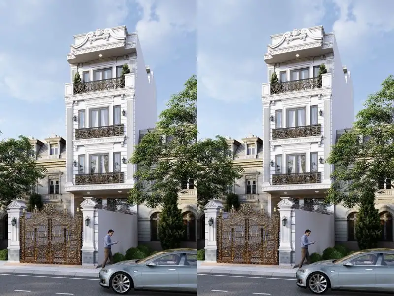 Thiết kế nhà 6x15 3 phòng ngủ có hầm với phong cách Tân Cổ Điển sang trọng Xây dựng Nhất Tín 1