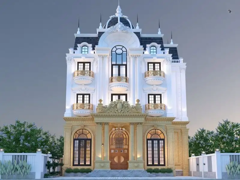 Thiết kế nhà đẹp 200m2 4 tầng Tân Cổ Điển thể hiện đẳng cấp và gu tinh tế Xây dựng Nhất Tín 1