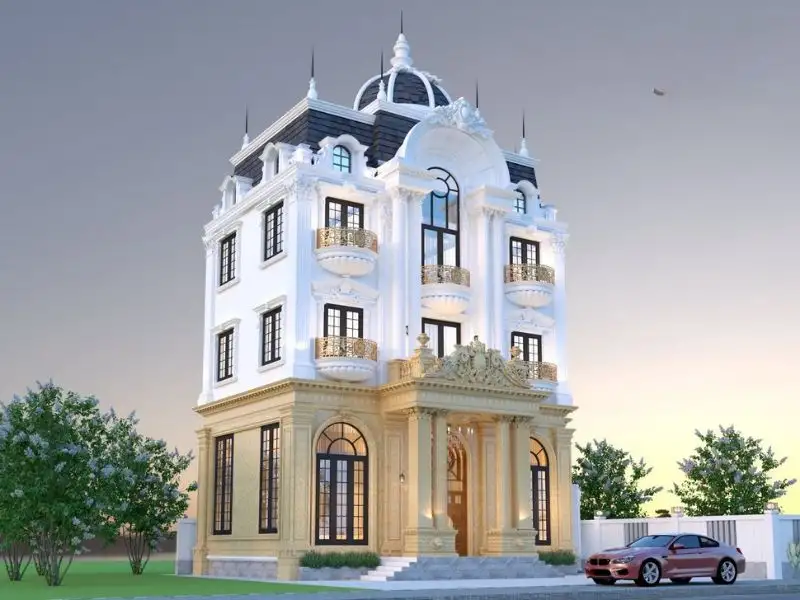 Thiết kế nhà đẹp 200m2 4 tầng Tân Cổ Điển thể hiện đẳng cấp và gu tinh tế Xây dựng Nhất Tín 1