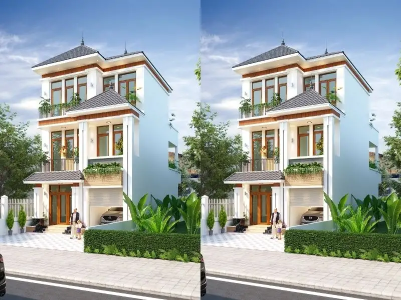 Thiết kế nhà mái Nhật có gara để xe mang đến tiện nghi vượt trội Xây dựng Nhất Tín 1