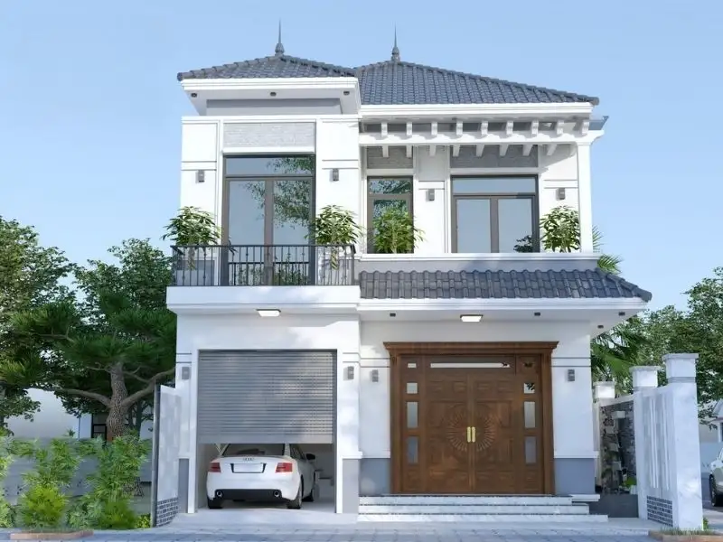 Thiết kế nhà mái Nhật có gara để xe mang đến tiện nghi vượt trội Xây dựng Nhất Tín 1