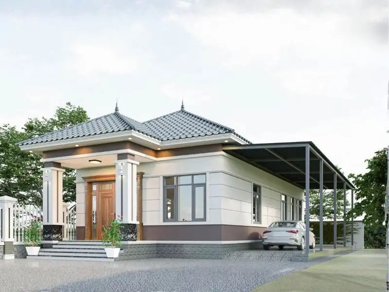 Thiết kế nhà mái Nhật có gara để xe mang đến tiện nghi vượt trội Xây dựng Nhất Tín 1